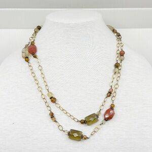 Hand Made Gold Filled quartz bead necklace - GM514